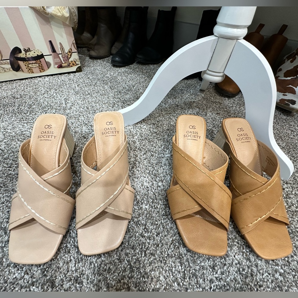 Tan Chunky heel sandal